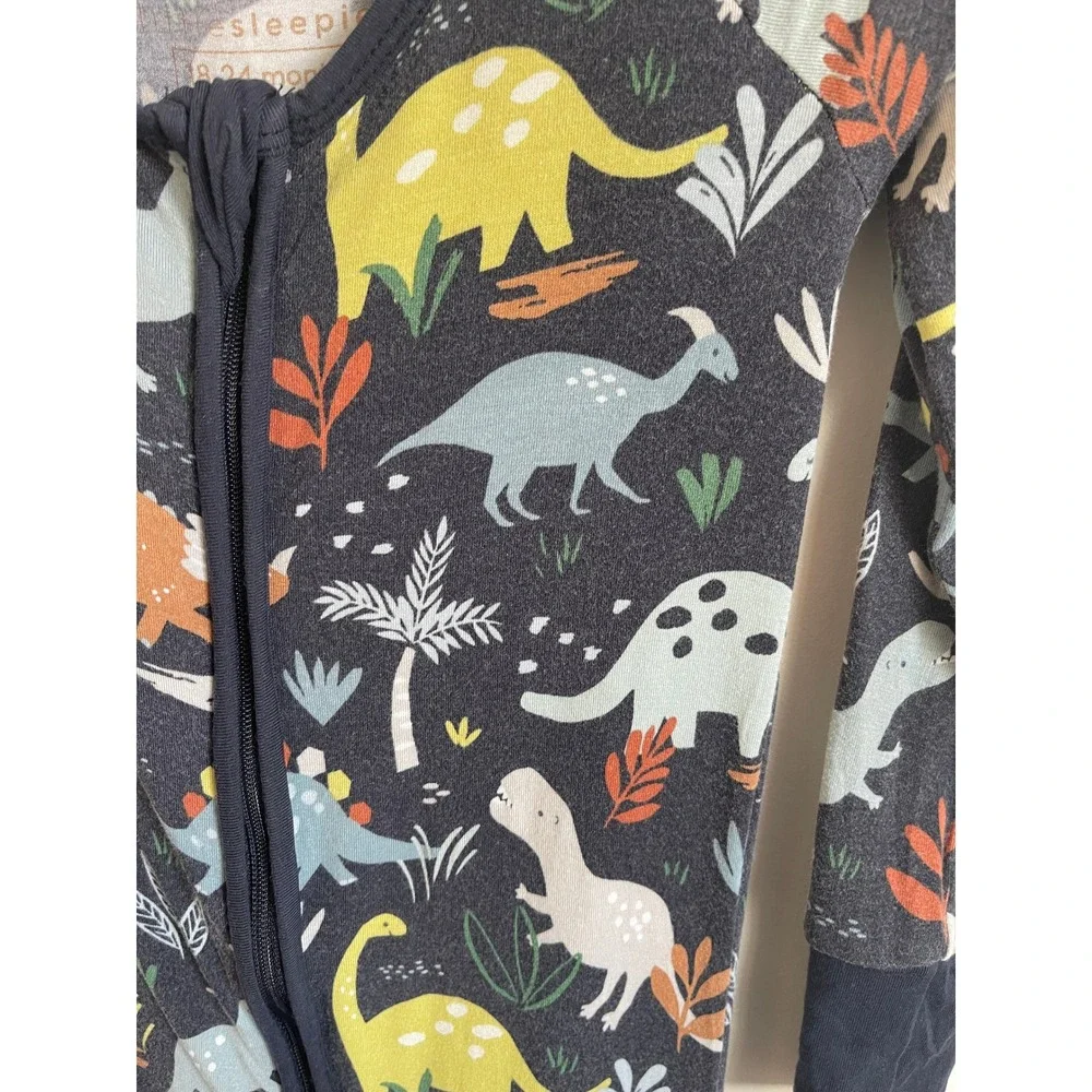Little Sleepies Blue Dinosaur Bamboo Zippy 18-24 Months